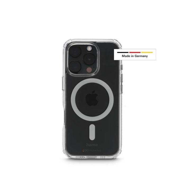 Hama Extreme Protect Funda para iPhone 16 Pro - Magnetico - Antideslizante - Policarbonato - Proteccion D3O - Bordes Elevados -