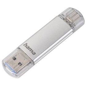 Hama Laeta Memoria Pendrive USB 3.0 con Tapa - 64GB de Capacidad - 40Mb/s de Transferencia - Funcion OTG - USB-C - USB-A - Cuerp