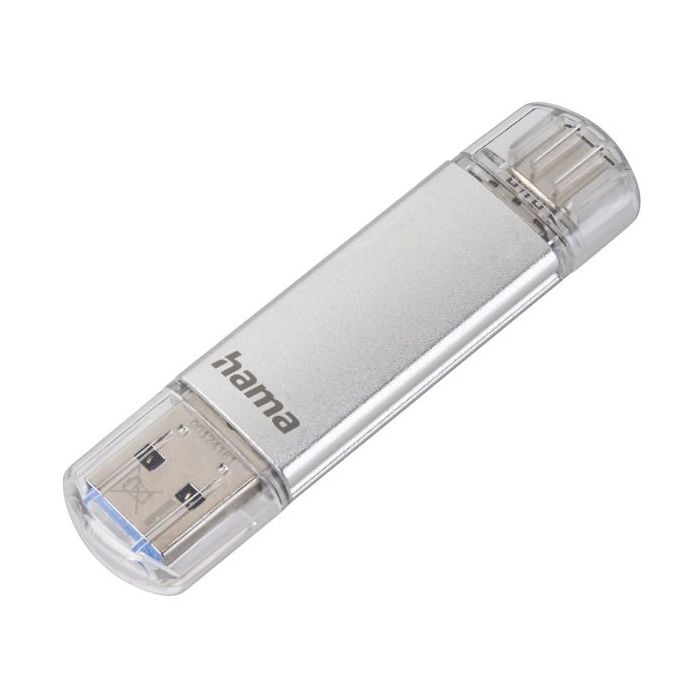 Hama Laeta Memoria Pendrive USB 3.0 con Tapa - 64GB de Capacidad - 40Mb/s de Transferencia - Funcion OTG - USB-C - USB-A - Cuerp