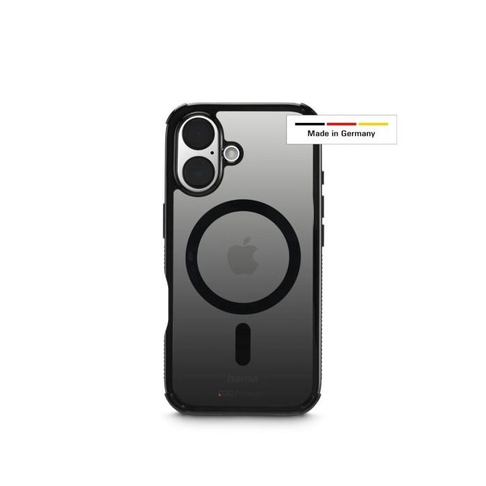 Hama Extreme Protect Funda para iPhone 16 - Magnetico - Antideslizante - Policarbonato - Proteccion D3O - Bordes Elevados - Colo