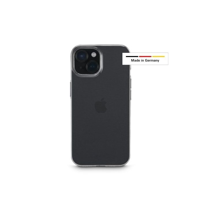 Hama Always Clear Funda para iPhone 15 - Antideslizante - Especial Antiamarilleo - Poliuretano Termoplastico - Bordes Elevados -