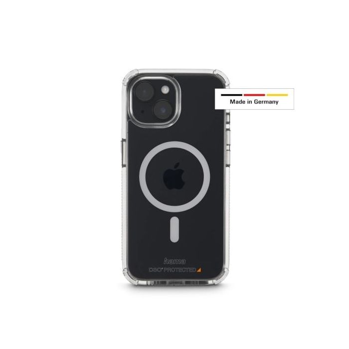 Hama Extreme Protect Funda para iPhone 15 - Antideslizante - Magnetico - Policarbonato - Proteccion D3O - Bordes Elevados - Colo