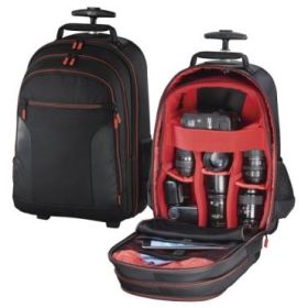 Hama Miami Maleta Trolley para Camara - Capacidad 12L - Asas Ocultables - Compartimentos Separados para Objetivos - Mango Extens