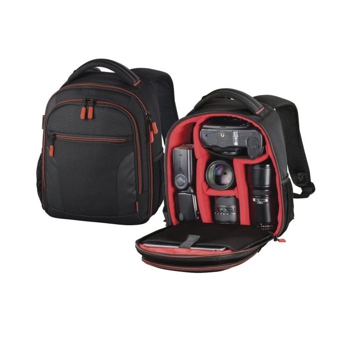 Hama Miami Mochila para Camara - Capacidad 5L - Poliester - Compartimentos Separados para Objetivos - Asa de Mano - 22x10x24cm -