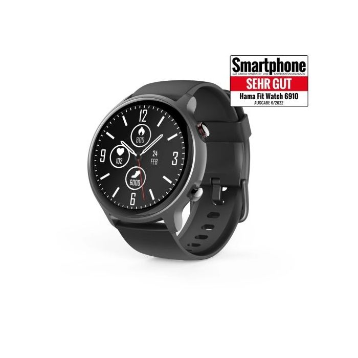 Hama 6910 Reloj Inteligente Smartwatch - Bluetooth 5.0 - Autonomia hasta 6 Dias - Pantalla LCD 1.28  - IP68 - GPS Integrado - Co