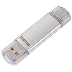 Hama Laeta Memoria Pendrive USB 3.0 con Tapa - 256GB de Capacidad - 70Mb/s de Transferencia - Funcion OTG - USB-C - USB-A - Cuer