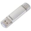 Hama Laeta Memoria Pendrive USB 3.0 con Tapa - 256GB de Capacidad - 70Mb/s de Transferencia - Funcion OTG - USB-C - USB-A - Cuer