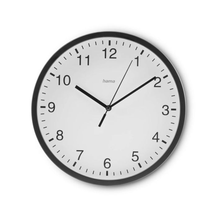 Hama Elba Reloj de Pared Analogico - Silencioso - Funciona con 1 Pila AA - 25x4cm - Color Negro