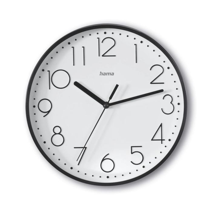 Hama Salina Reloj de Pared Analogico - Silencioso - Funciona con 1 Pila AA - 22x3.5cm - Color Negro
