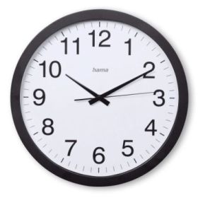 Hama Aruba Reloj de Pared Analogico - Silencioso - Funciona con 1 Pila AA - 40x5cm - Color Negro
