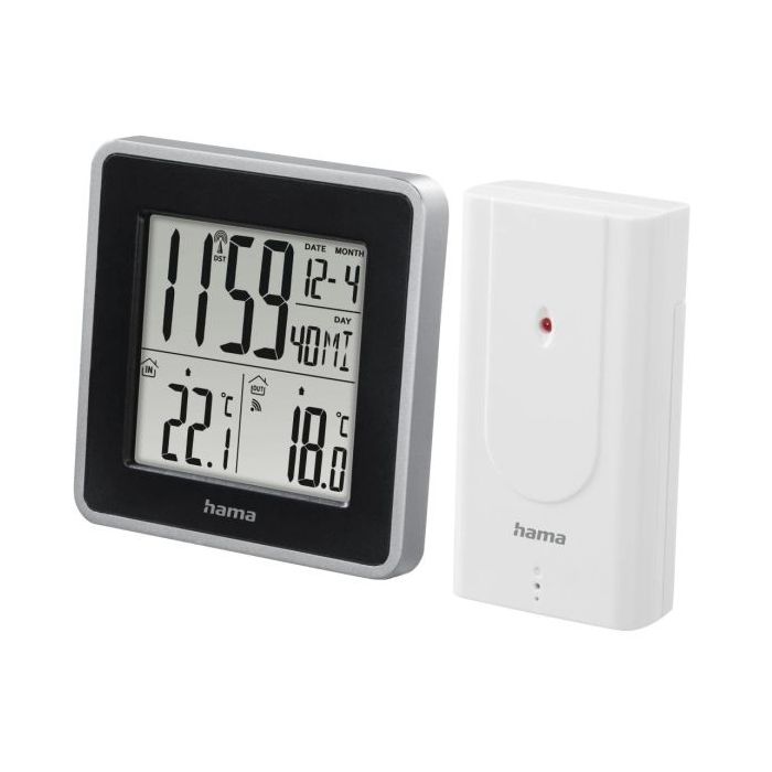 Hama Ews Intro Estacion Meteorologica - Reloj - Sensor Exterior - Radiofrecuencia - Termometro - Higrometro - 9.5x3x9.5cm - Colo