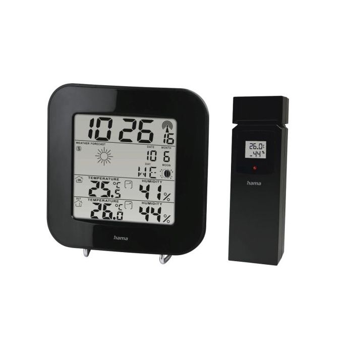 Hama Ews-200 Estacion Meteorologica - Reloj - Prevision Meteorologica - Sensor Exterior - Radiofrecuencia - Termometro - Higrome