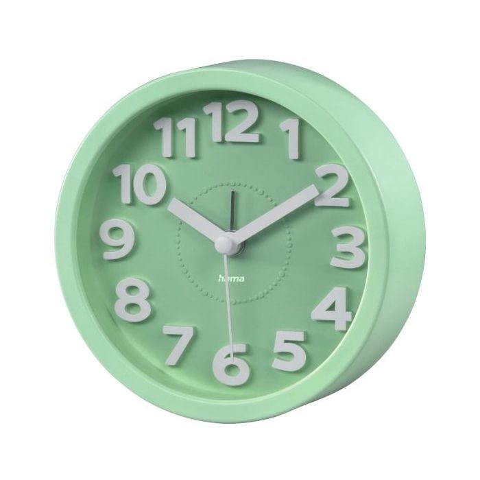 Hama Retro Reloj Despertador Analogico - Estilo Retro - Funciona con 1 Pila AA - 12x4cm - Color Verde