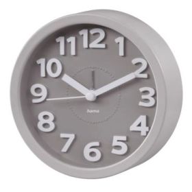 Hama Retro Reloj Despertador Analogico - Estilo Retro - Funciona con 1 Pila AA - 12x4cm - Color Gris