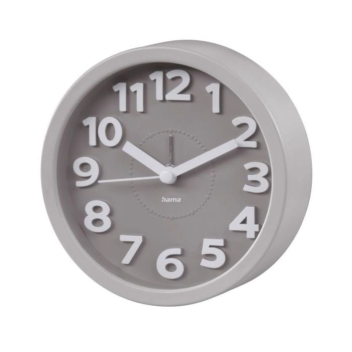 Hama Retro Reloj Despertador Analogico - Estilo Retro - Funciona con 1 Pila AA - 12x4cm - Color Gris