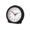 Hama Classic Reloj Despertador Analogico - Manecillas y Numeros Fluorescentes - Funciona con 1 Pila AA - 9.5x3.8cm - Color Negro