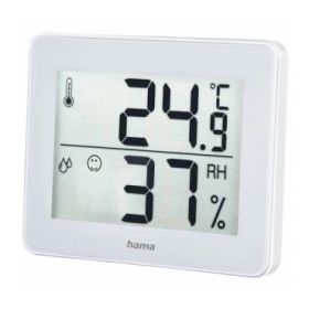 Hama Medidor de Temperatura y Humedad para Interior - Pantalla Digital - Memoria de Datos - Indicador de Confort - Permite Colga