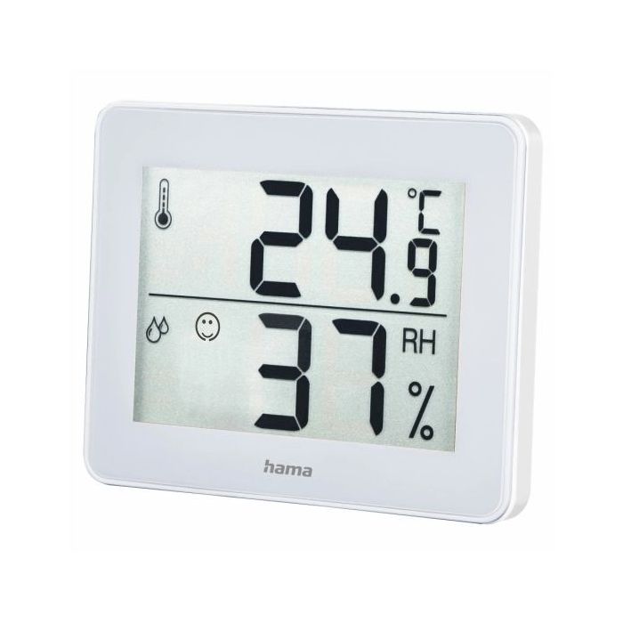 Hama Medidor de Temperatura y Humedad para Interior - Pantalla Digital - Memoria de Datos - Indicador de Confort - Permite Colga