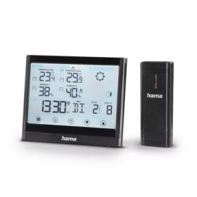 Hama Full Touch Estacion Meteorologica - Reloj - Pantalla Digital - Prevision Meteorologica - Sensor Exterior - Radiofrecuencia