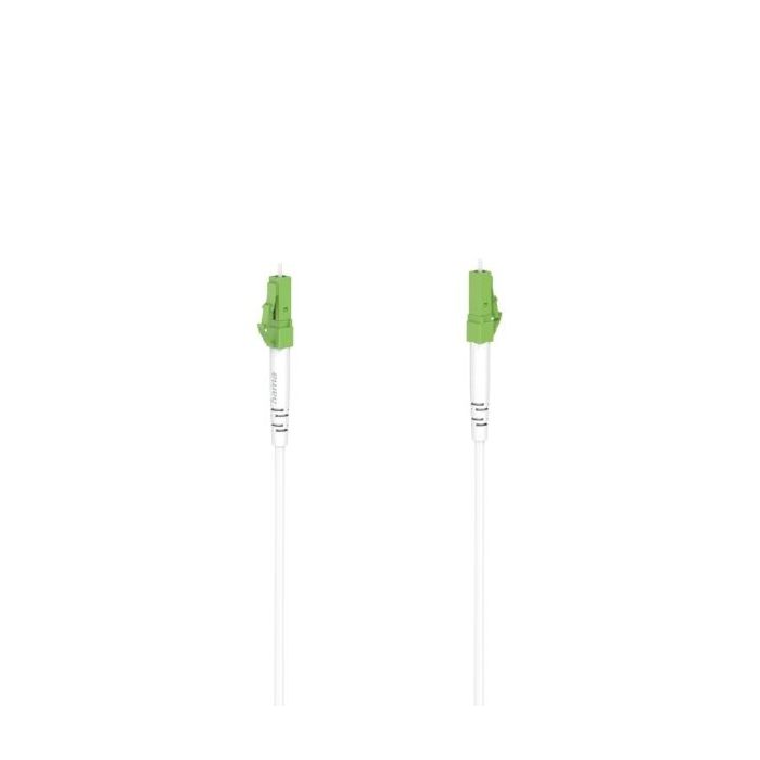 Hama Essential Cable de Fibra Optica Monomodo - Longitud 9m - Transmision hasta 10Gbit/s - Conector LC/APC - Color Blanco