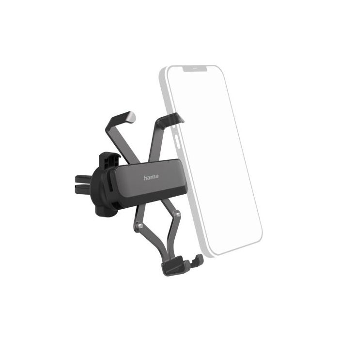 Hama Gravity Pro Soporte de Coche para Smartphone - Pinza para Rejilla - Ancho Dispositivo de 5 a 9cm - Universal - Aluminio - C
