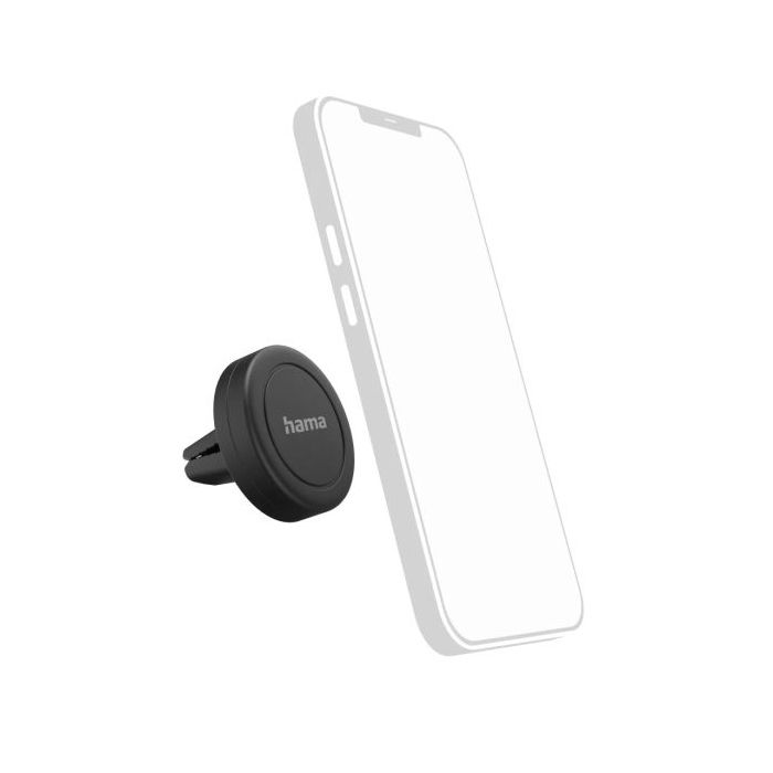 Hama Soporte de Coche para Smartphone - Magnetico - Pinza para Rejilla - Universal - Color Negro