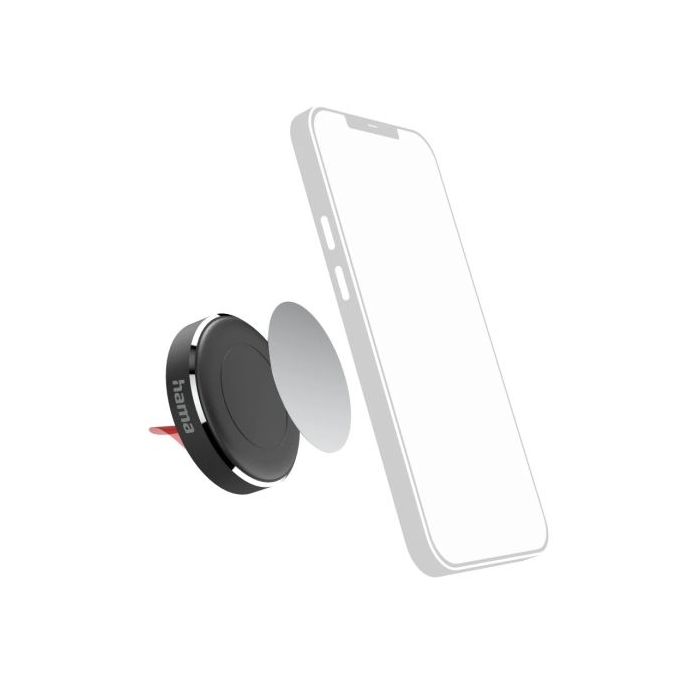 Hama Magnet Soporte de Coche para Smartphone - Magnetico - Pinza para Rejilla - Color Negro