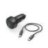 Hama Cargador de Coche 25W - Cable USB-C de 1m - Pantalla LED - Power Delivery - Qualcomm 2.0 - Color Negro