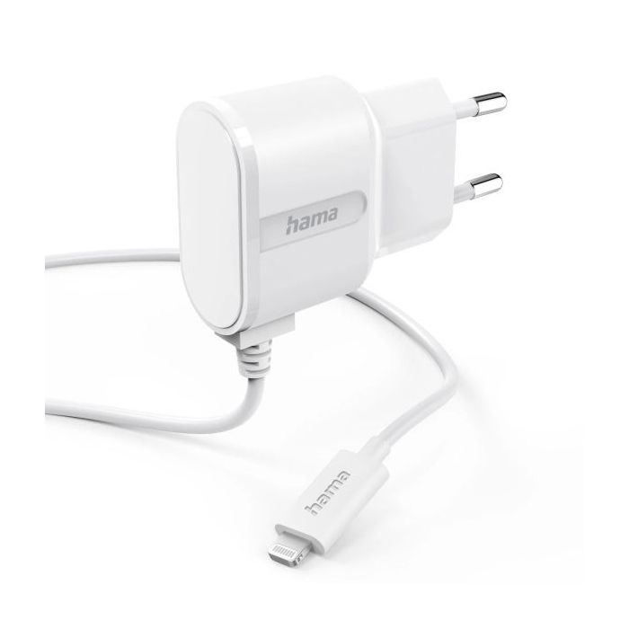 Hama Cargador de Pared - Potencia 5W - Lightning - Cable 1m - Color Blanco