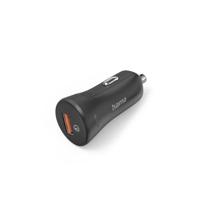 Hama Cargador de Coche 19.5W - USB-A - Pantalla LED - Qualcomm 3.0 - Color Negro