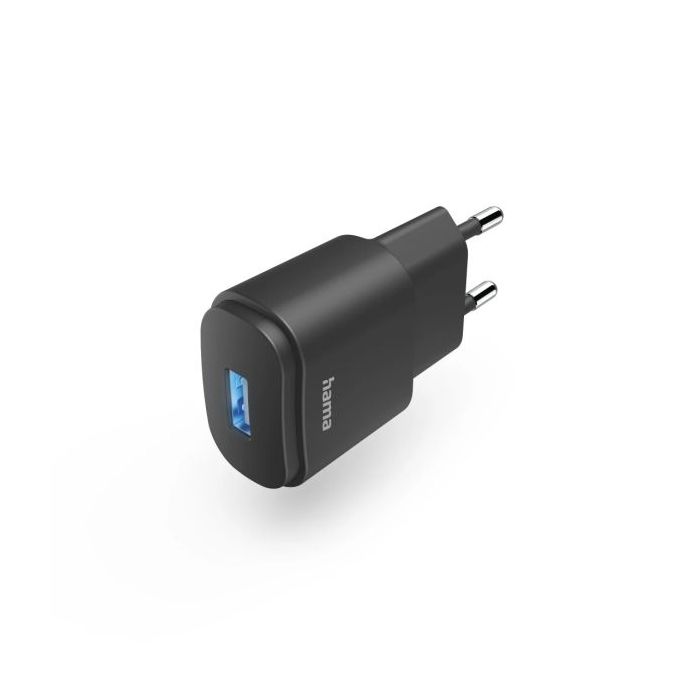 Hama Cargador de Pared - Potencia 6W - Cable 3.7cm - Pantalla LED - Color Negro