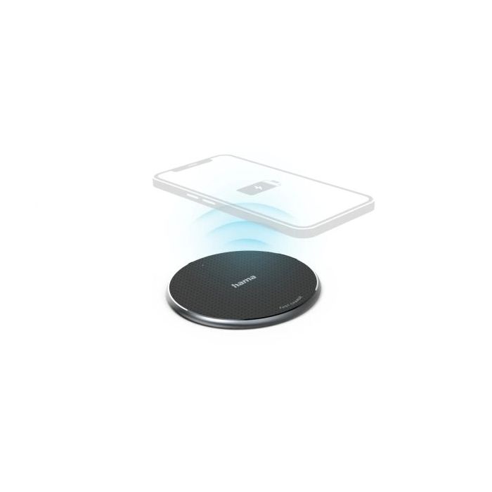 Hama QI-FC10 Cargador Inalambrico - Potencia 10W - USB-C - Indicador LED - Carga Rapida - Color Negro