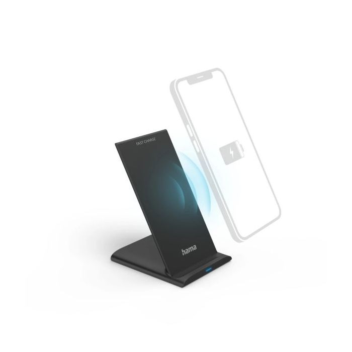 Hama QI-FC10S Cargador Inalambrico - Potencia 10W - USB-C - Indicador LED - Carga Rapida - Color Negro