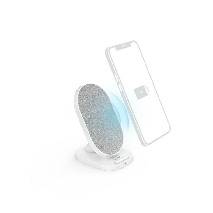 Hama QI-FC10S-Fab Cargador Inalambrico - Potencia 10W - USB-C - Indicador LED - Carga Rapida - Color Blanco