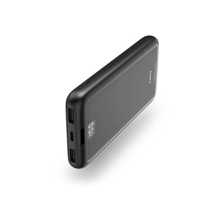Hama Bateria Externa Powerbank 10000mAh - Polimero de Litio - USB-C - USB-A - Carga Rapida - 3 Conexiones de Salida - Pantalla D