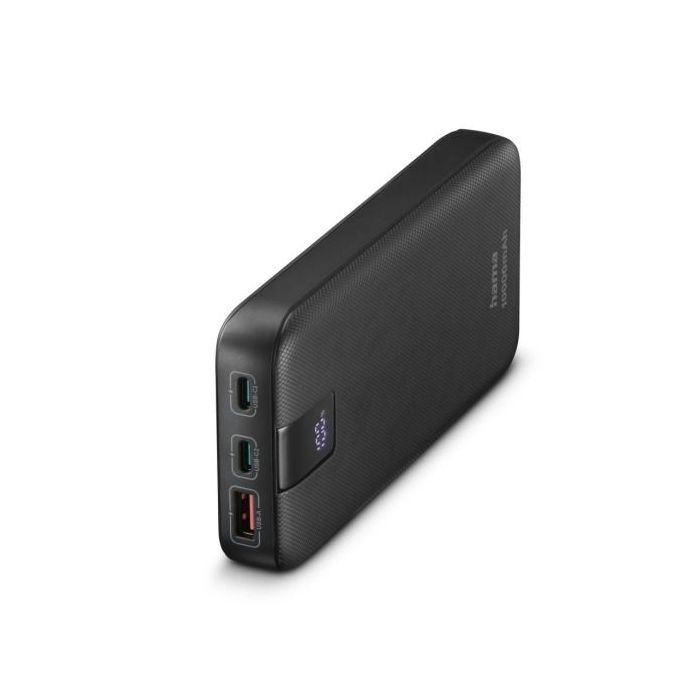 Hama Power Pack Bateria Externa Powerbank 10000mAh - Polimero de Litio - USB-C - USB-A - Power Delivery - Pantalla Digital - Ind