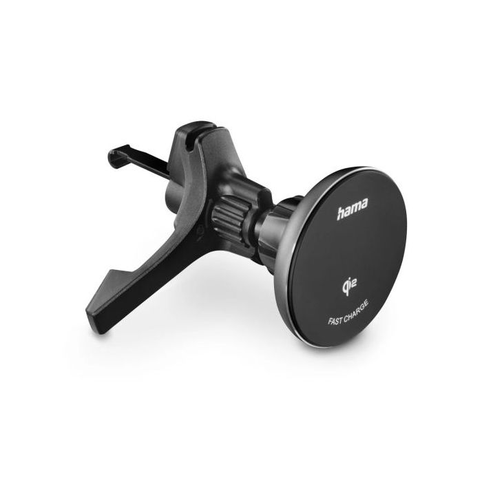 Hama Qi2 Soporte Magnetico con Cargador para Coche - Potencia 15W - USB-C - Carga Rapida - Color Negro
