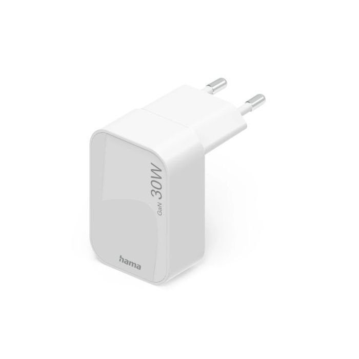 Hama Cargador de Pared - 30W - USB-C - Plegable - Power Delivery - GaN - Qualcomm - Color Blanco
