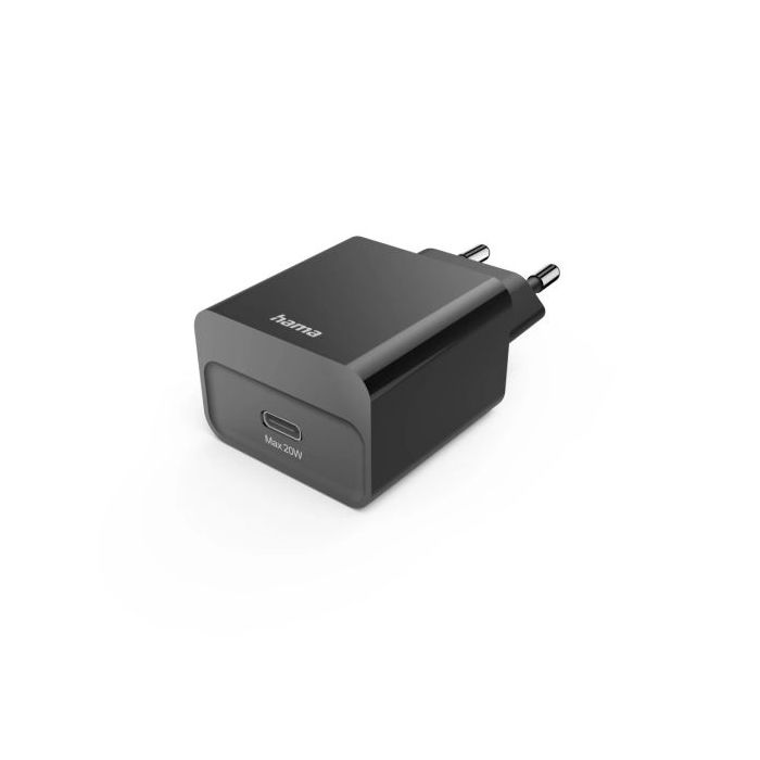 Hama Cargador de Pared - Potencia 20W - USB-C - Power Delivery - Color Negro
