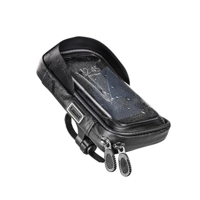 Hama Essential Funda Smartphone para Bicicleta/Moto - Repelente al Agua - Cremallera - Ancho Dispositivo hasta 8cm - Peso Max 20
