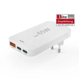 Hama Cargador de Pared - Potencia 65W - 2x USB-C - USB-A - Power Delivery - Qualcomm - Color Blanco