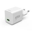 Hama Cargador de Pared - Potencia 45W - USB-C - GaN - Power Delivery - Qualcomm - Color Blanco