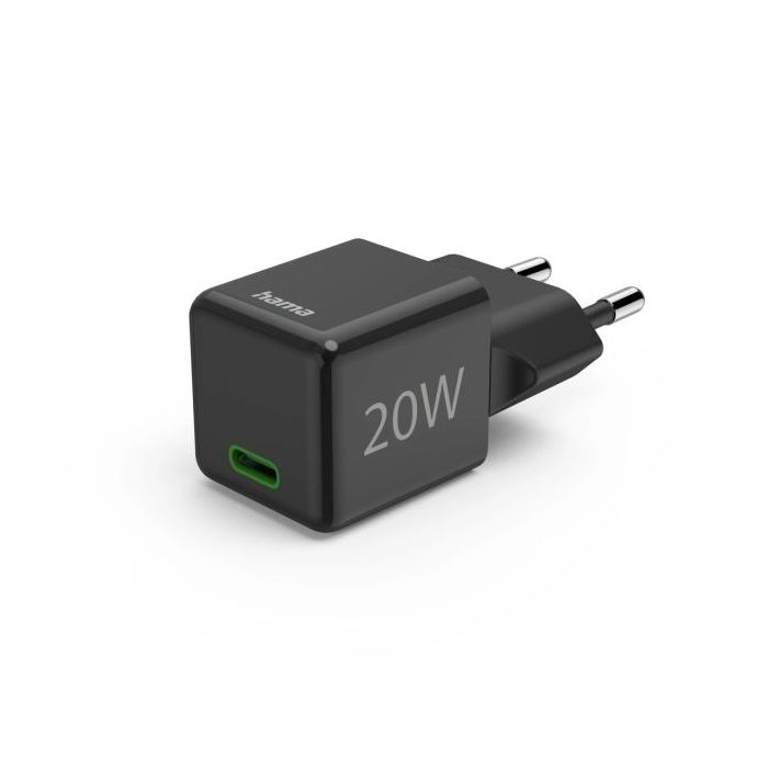 Hama Cargador de Pared - Potencia 20W - USB-C - Power Delivery - Qualcomm - Color Negro