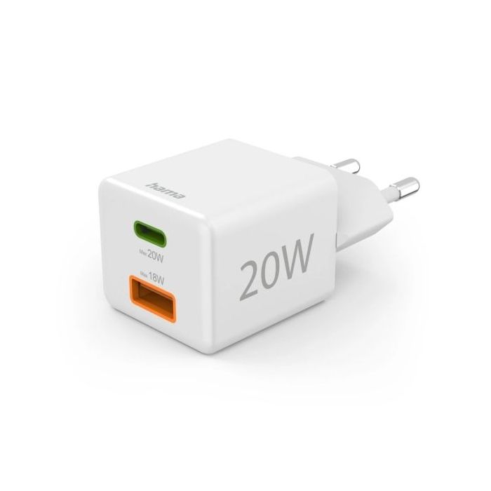 Hama Cargador de Pared - USB-C - USB-A - Power Delivery - Qualcomm - Color Blanco
