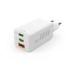 Hama Cargador de Pared - Potencia 65W - 2x USB-C - USB-A - Power Delivery - Qualcomm - GaN - Color Blanco