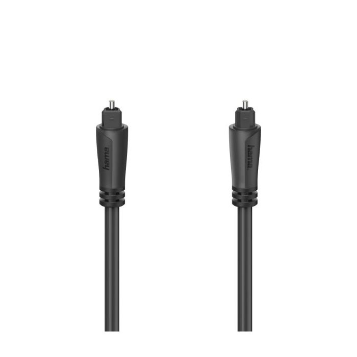 Hama Essential Cable de Fibra Optica para Audio - Longitud 1.5m - Toslink Macho - Color Negro