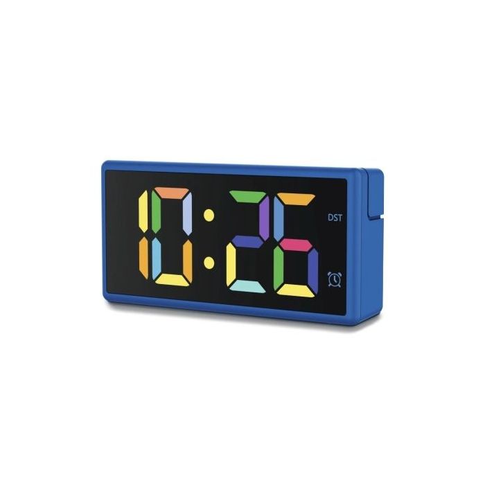 Hama Ibiza Reloj Despertador Digital - Pantalla Multicolor - Funcion de Carga USB-A - Funcion de Repeticion de Alarma - 15x3.5x7