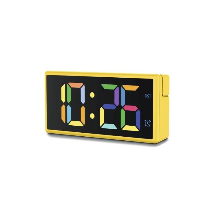 Hama Ibiza Reloj Despertador Digital - Pantalla Multicolor - Funcion de Carga USB-A - Funcion de Repeticion de Alarma - 15x3.5x7