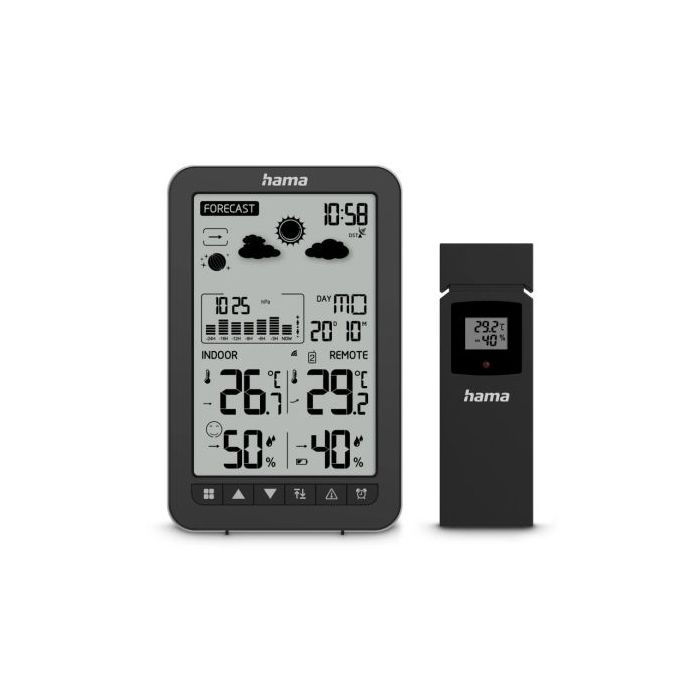 Hama Ko Samui Estacion Meteorologica - Reloj - Prevision Meteorologica - Sensor Exterior - Radiofrecuencia - Termometro - Higrom