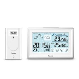 Hama Bahama S Estacion Meteorologica - Reloj - Prevision Meteorologica - Sensor Exterior - Radiofrecuencia - Termometro - Higrom